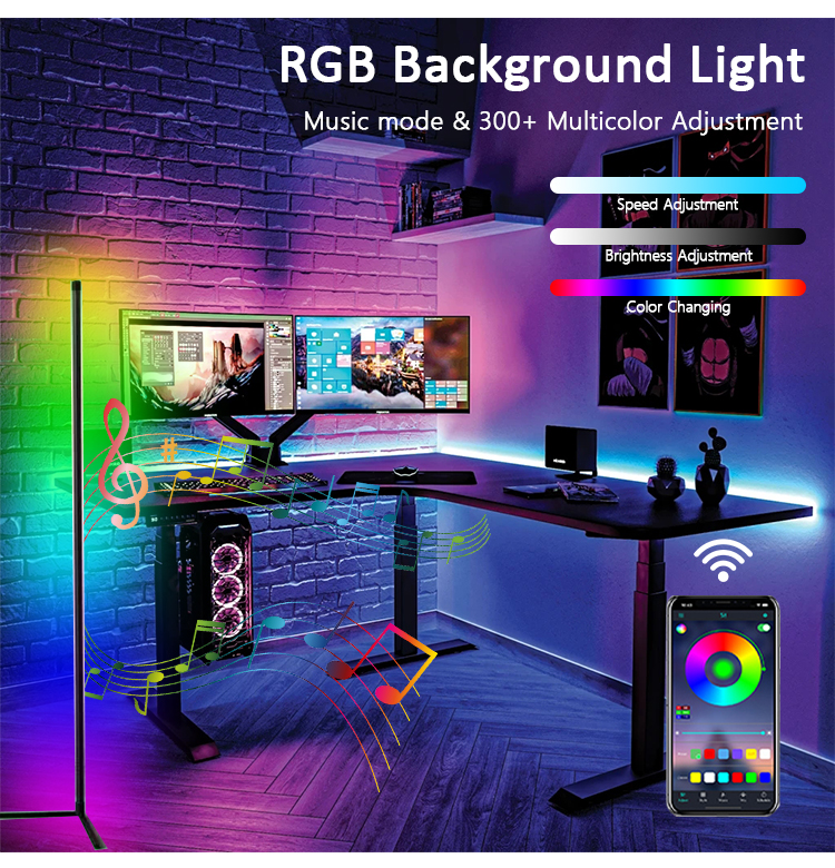 Intelligente abnehmbare Eck-RGB-Stehlampe BGL LDD02-1