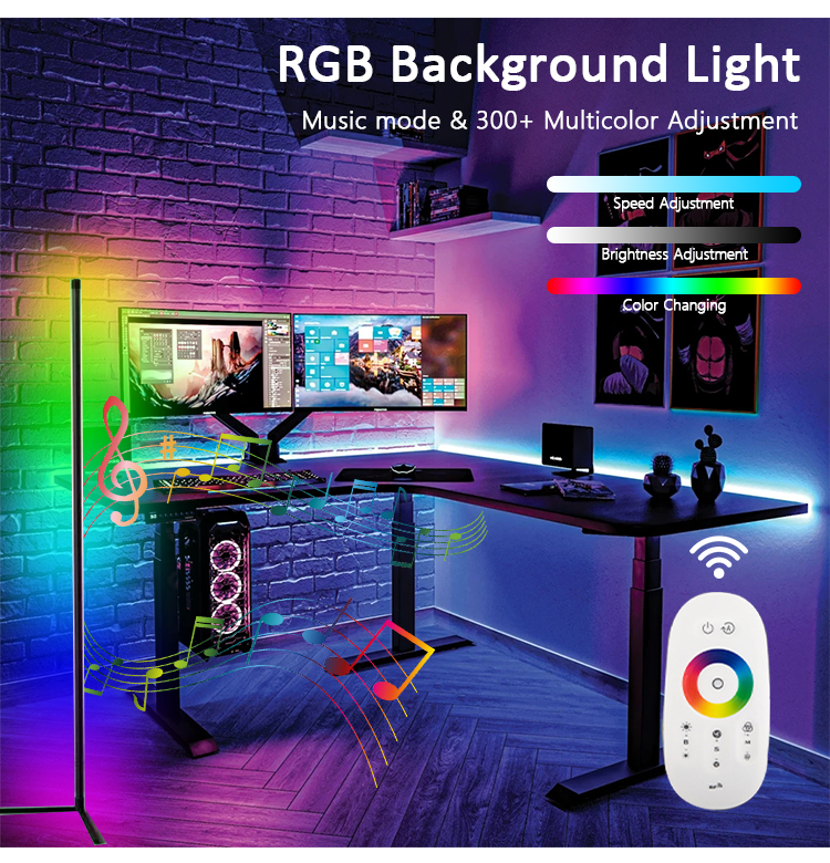 Candeeiro de pé RGB de canto inteligente BGL LDD01-3