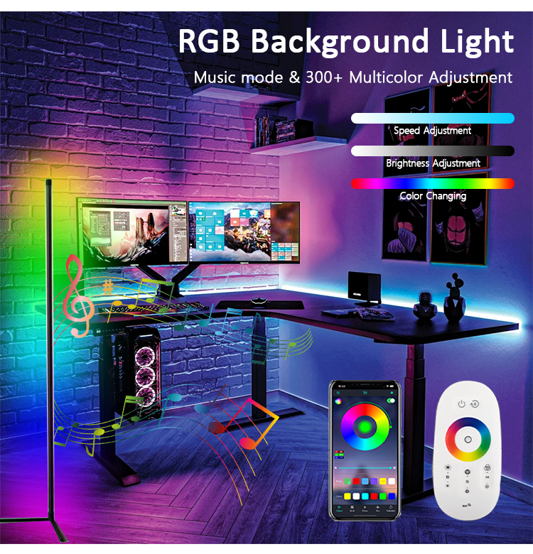 Candeeiro de pé RGB de canto inteligente BGL LDD01-5