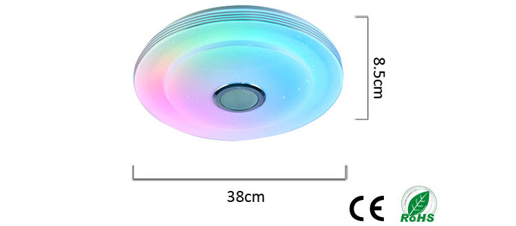 Lâmpada de teto de música arco-íris inteligente D. 38cm BCR2403831-B