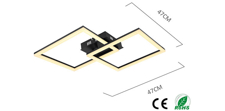 Luminária de teto de estilo simples moderno 47 cm PZ51002-36B