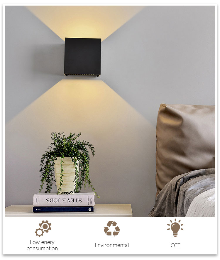 Lâmpada de parede LED de estilo simples moderno 10x10x8cm WL10108