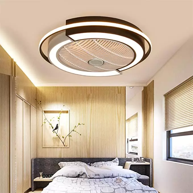 Modern Simple Style Semi-Flush Mount Invisible Fan Light Dia 55CM 202YQ13