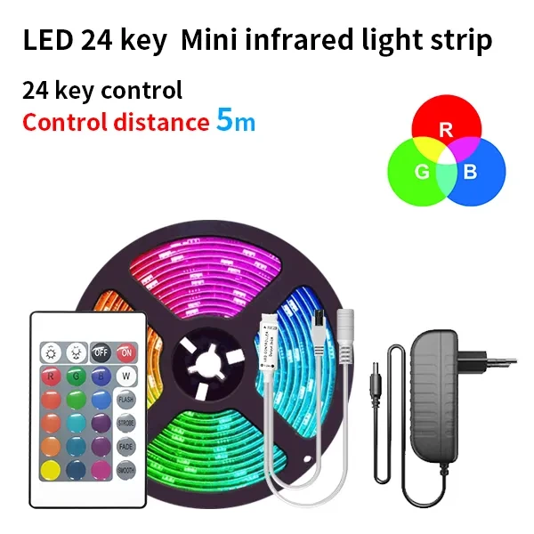 5M 16 Million Colors Alexa Phone App Control Smart 5050 RGB LED Strip Lights for Home