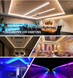 5M 16 Million Colors Alexa Phone App Control Smart 5050 RGB LED Strip Lights for Home