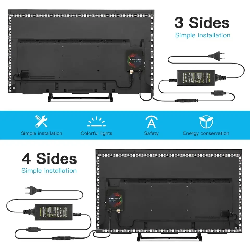5050 RGB Color Change TV Screen Background 1M LED Strip