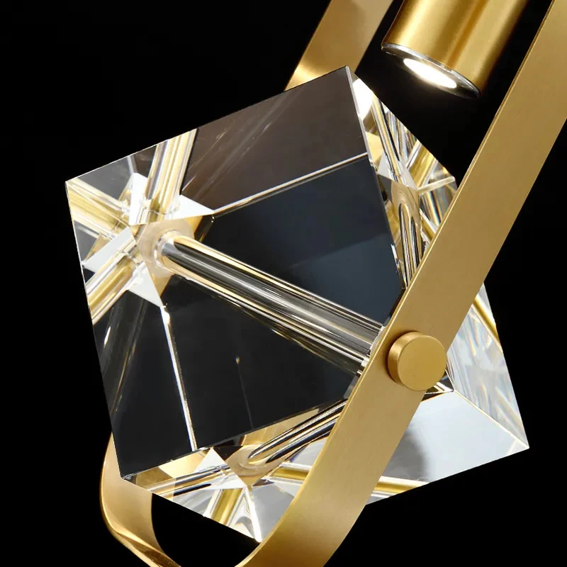 Luxury Crystal Copper Pendant Lamp D. 25 Eu906