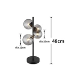 Glass Smoke Metal Black Matte Table Lamp Wtith 4 Heads