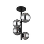 Glass Smoke Metal Black Matte Ceiling Lamp Wtith 4 Heads