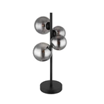 Glass Smoke Metal Black Matte Table Lamp Wtith 4 Heads
