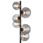 Glass Smoke Metal Black Matte Floor Lamp Wtith 6 Heads