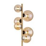 Glass Amber Metal Brass Matte Floor Lamp Wtith 6 Heads