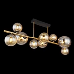 Glass Amber Metal Brass Matte 38CM Height Pendent Lamp Wtith 9 Heads