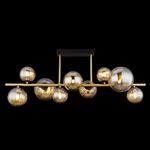 Glass Amber Metal Brass Matte 38CM Height Pendent Lamp Wtith 9 Heads