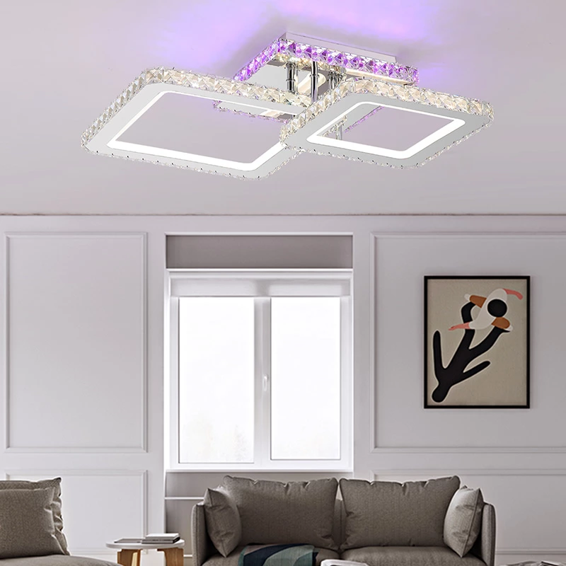 Music Rhythm Color Change 96W Ceiling Lamp 610*400*H115mm