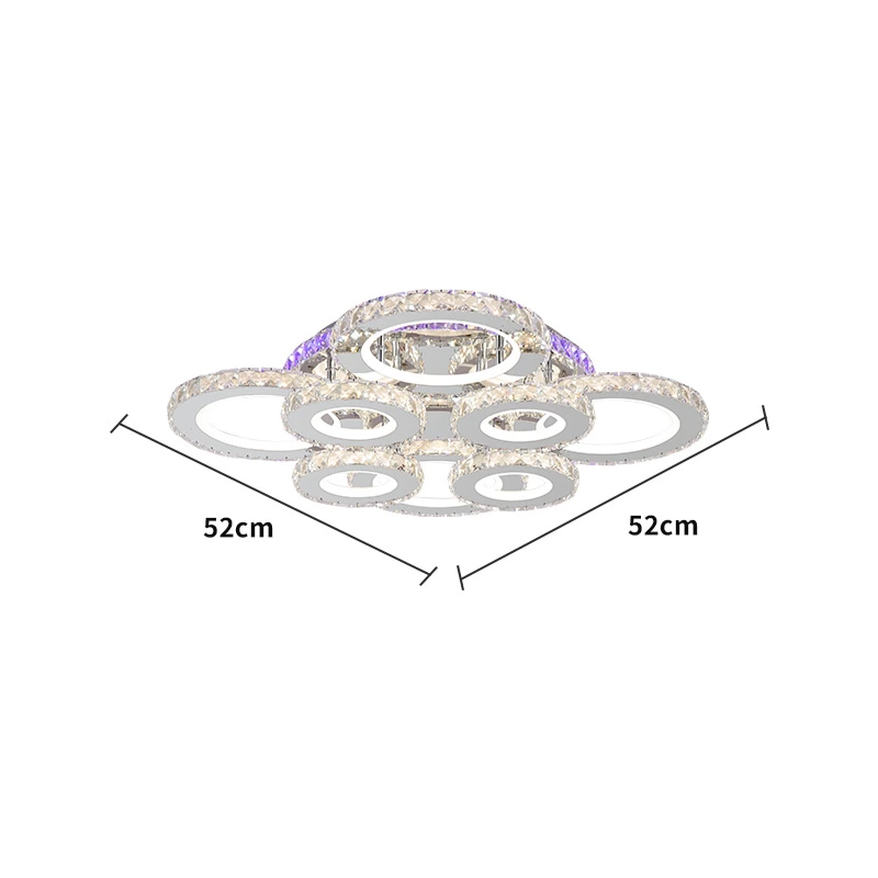 Music Rhythm Color Change 208W Ceiling Lamp 520*520*H115mm