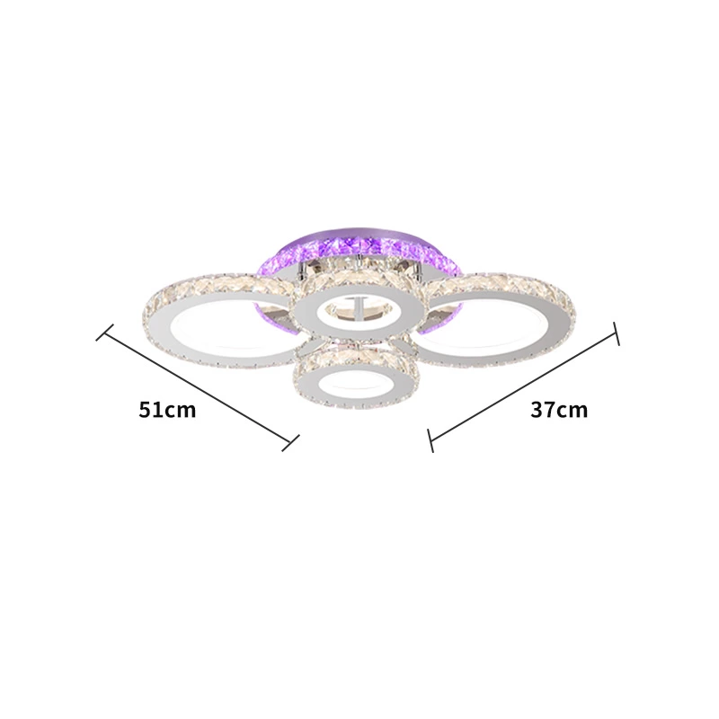 Music Rhythm Color Change 112W Ceiling Lamp 510*370*H115mm