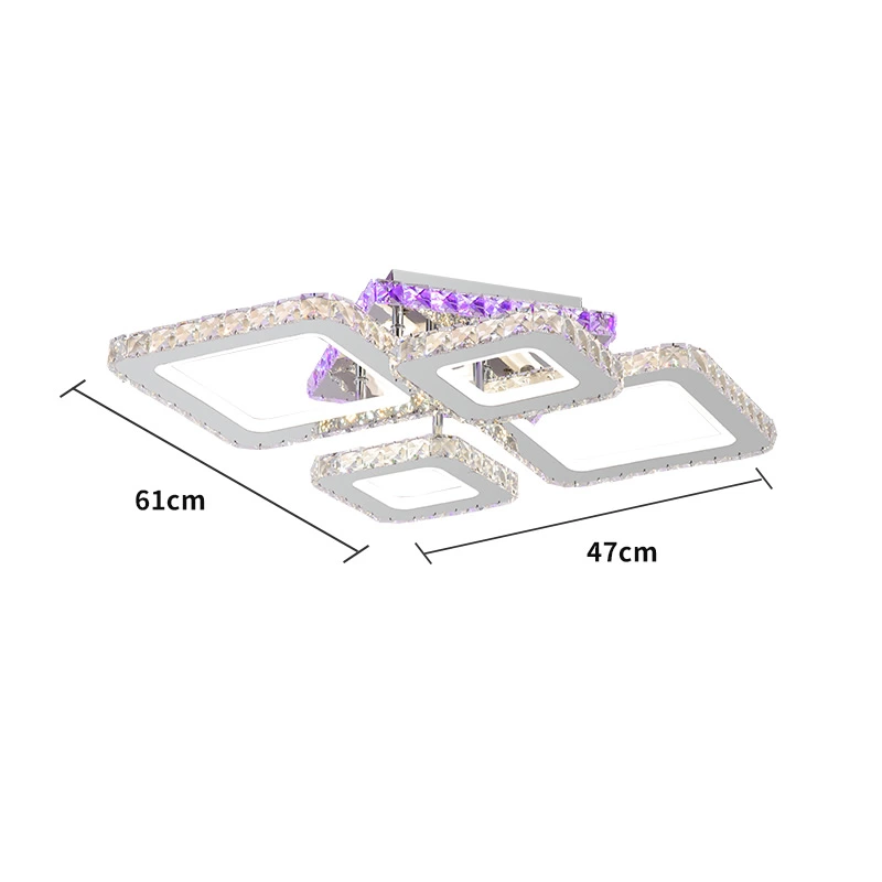Music Rhythm Color Change 128W Ceiling Lamp 610*470*H115mm