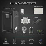 Joystar 300W LED Grow Light 47*47*78inch （120x120x200cm） Grow Tent Complete Set PHT-5