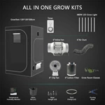 Joystar 480W LED Grow Light 47*47*78inch （120x120x200cm） Grow Tent Complete Set PHT-6